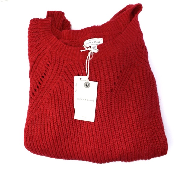 Lucky Brand Crew Neck Pointelle Sweater NWT 1X - Picture 3 of 5